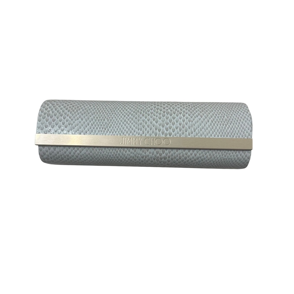 Jimmy Choo Grey Snakeskin Embossed Hard Shell Sunglasses Eyeglasses‎ Case Logo